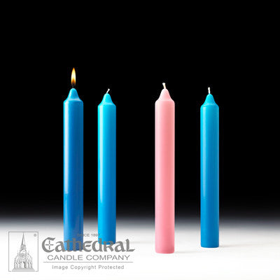 Juegos de velas de la Iglesia de Adviento Estearina [opciones púrpura y azul]