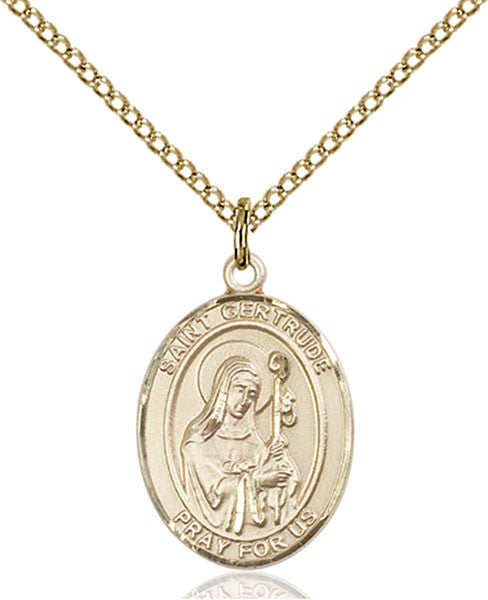 Gold Filled St. Gertrude of Nivelles Pendant