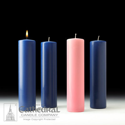 Advent Pillar Candle Sets Stearine 3" x 12" [Purple and Blue options]