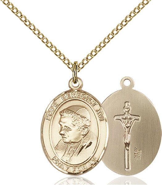 Colgante Papa Benedicto XVI bañado en oro