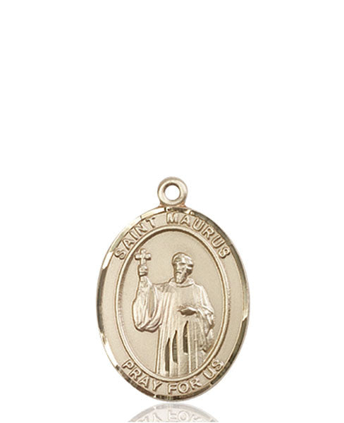 Medalla de San Mauro en oro de 14kt