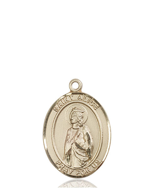 Medalla de Santa Alicia en oro de 14 kt