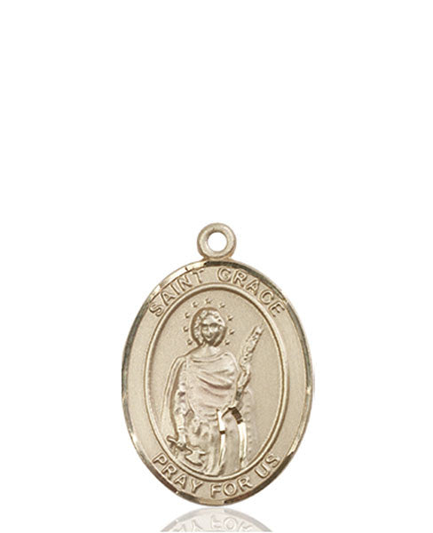 Medalla de Santa Gracia en oro de 14kt
