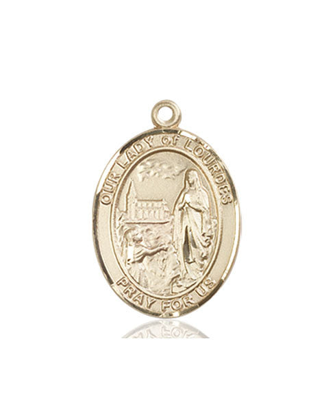 Medalla O/L de Lourdes en oro de 14kt