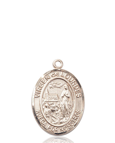 14kt Gold Virgen del Lourdes Medal