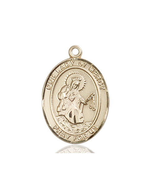 14kt Gold O/L of Mercy Medal