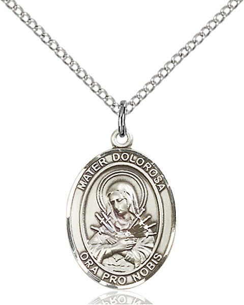 Sterling Silver Mater Dolorosa Pendant