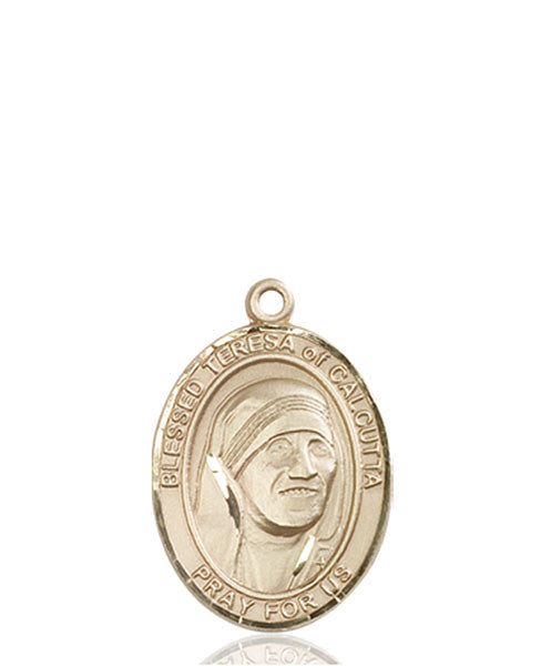 Medalla Beata Teresa de Calcuta en oro de 14kt