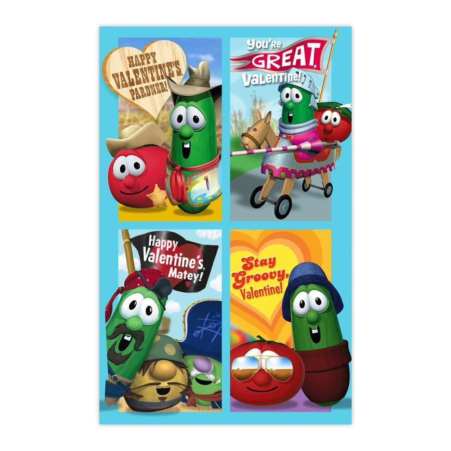 Veggie Tales - Valentines para niños - 26 tarjetas en caja