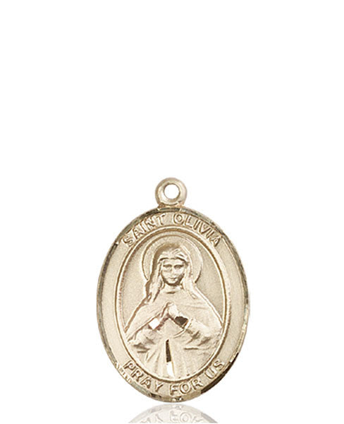 Medalla de Santa Olivia en oro de 14kt