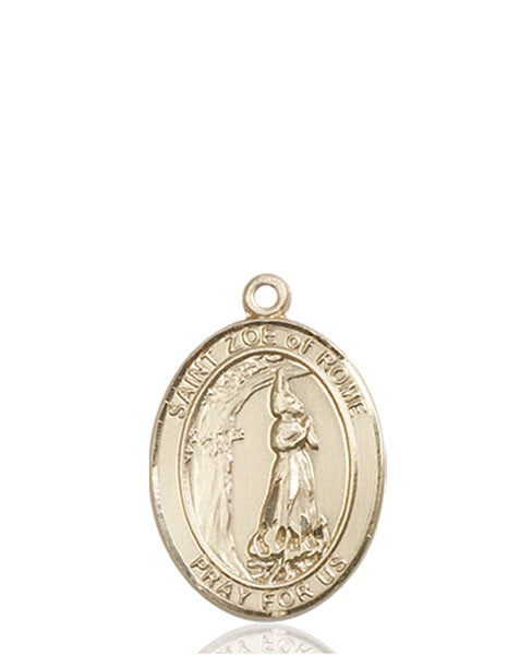 Medalla de Santa Zoe de Roma en oro de 14kt