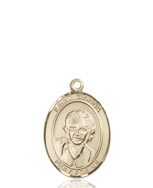 Medalla de Santa Gianna de oro de 14 kt