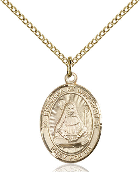 Gold Filled St. Edburga of Winchester Pendant