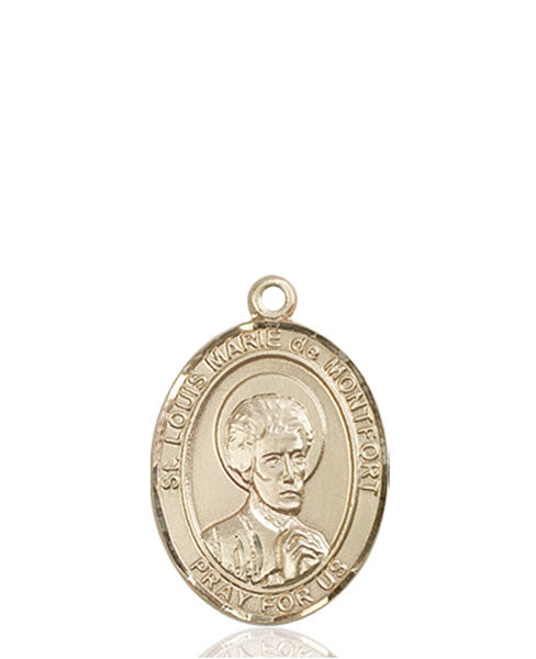 Medalla de oro de 14 quilates St. Louis Marie De Montfort