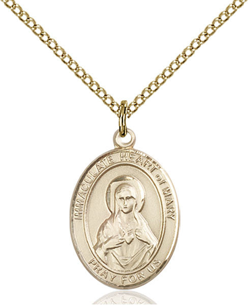 Colgante Inmaculado Corazón de María Relleno de Oro