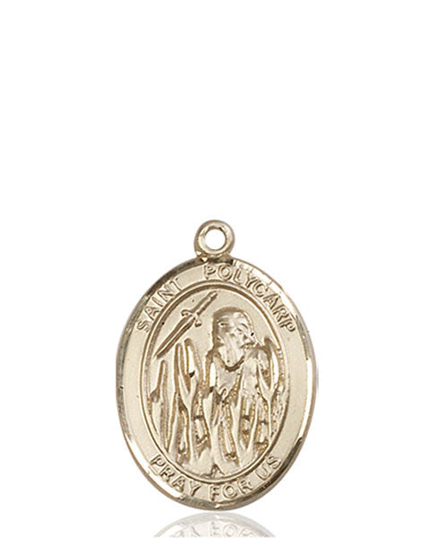 Medalla de San Policarpo de Esmirna en oro de 14kt