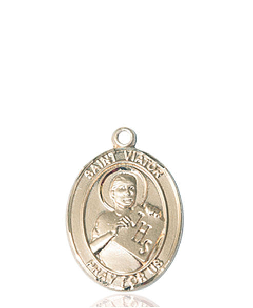 Medalla de San Viator de Bérgamo en oro de 14kt