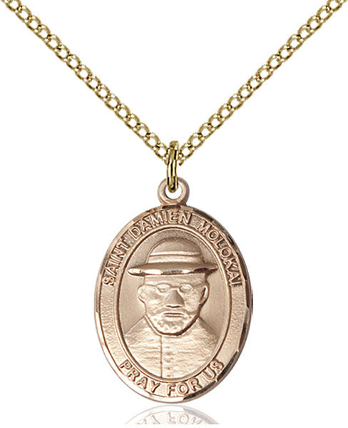 Gold Filled St. Damien of Molokai Pendant