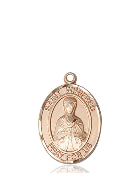 Medalla de oro de 14 quilates de Santa Winifred de Gales