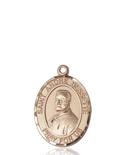 Medalla St. André Bessette de oro de 14 kt