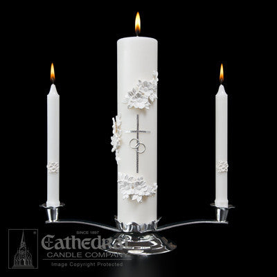 Wedding Candle Silver & White