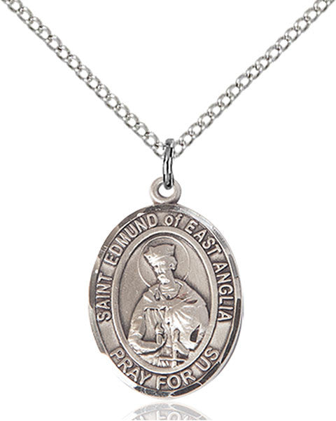 Sterling Silver St. Edmund Of East Anglia Pendant