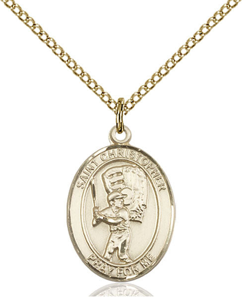 Gold Filled St. Christopher/Baseball Pendant