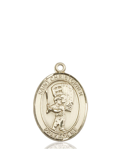 14kt Gold St. Christopher/Baseball Medal