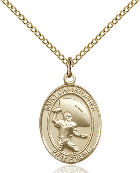 Gold Filled St. Christpher / Football Pendant