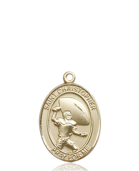 14kt Gold St. Christpher / Football Medal