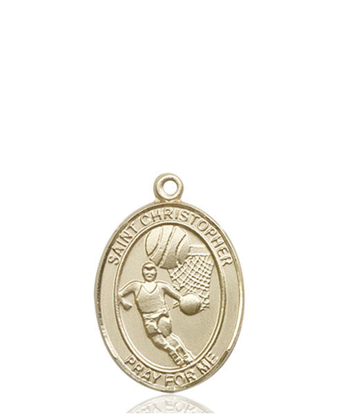 14kt Gold St. Christopher/Basketball Medal