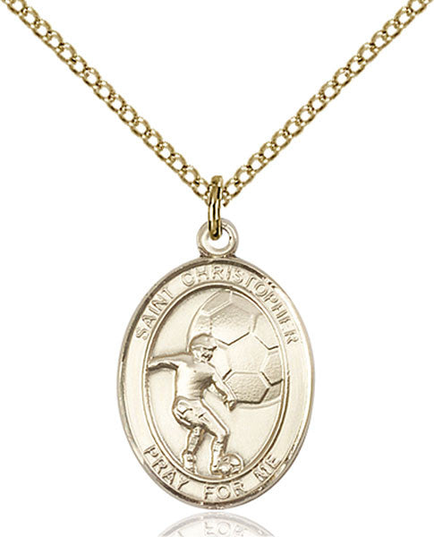 Gold Filled St. Christopher/Soccer Pendant