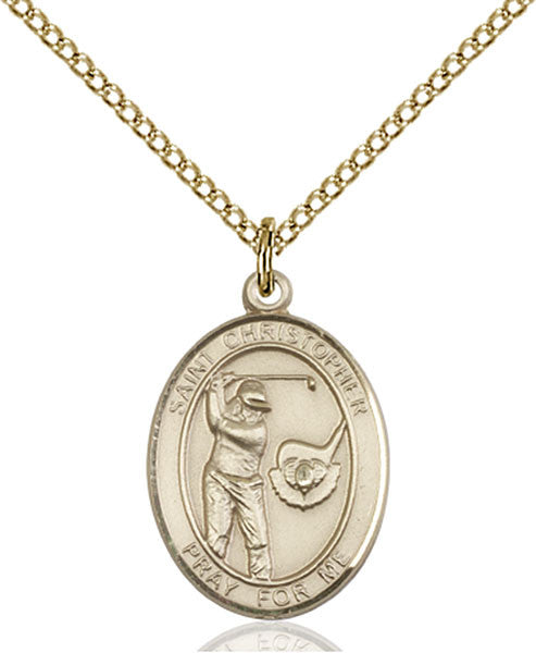 Gold Filled St. Christopher/Golf Pendant