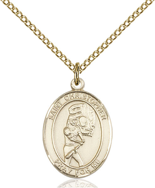 Gold Filled St. Christopher/Softball Pendant