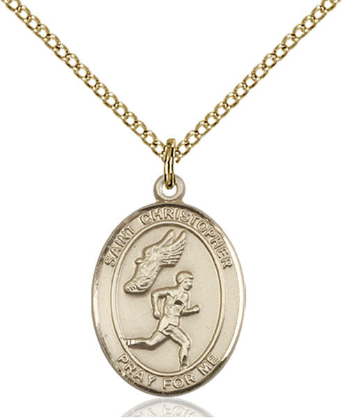 Gold Filled St. Christopher/Track&Field Pendant