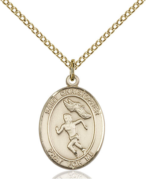 Gold Filled St. Christopher/Track&Field Pendant