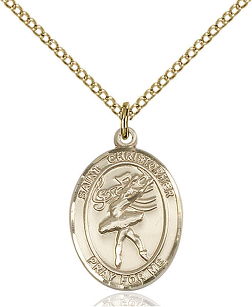 Gold Filled St Christopher / Dance Pendant