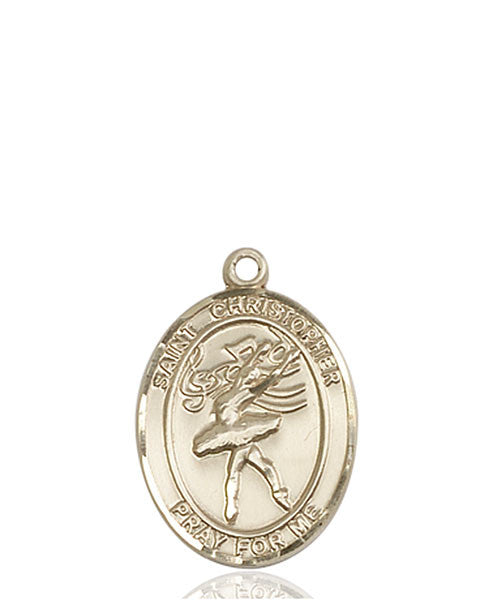 14kt Gold St Christopher / Dance Medal