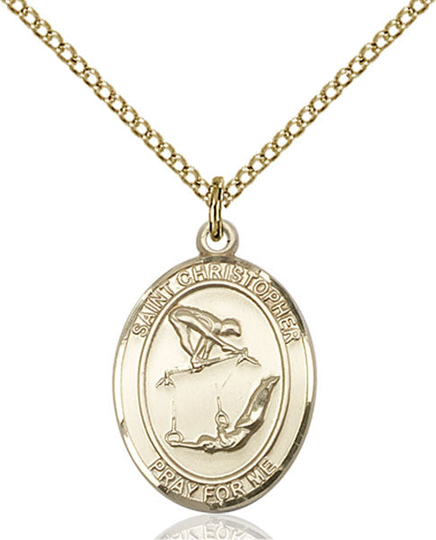 Gold Filled St Christopher / Gymnastics Pendant