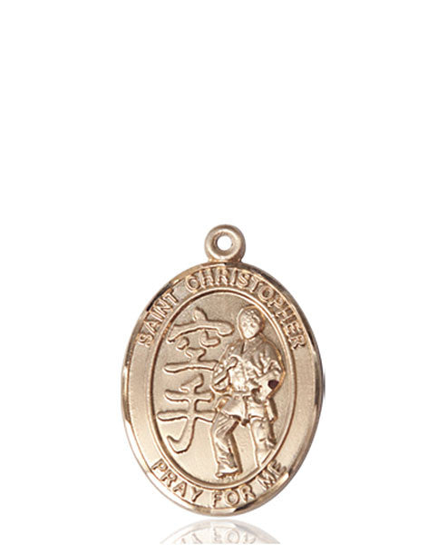 14kt Gold St Christopher / Karate Medal