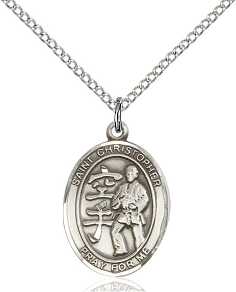 Sterling Silver St Christopher / Karate Pendant