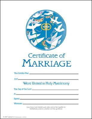 Marriage Certificate  25 certificates per pack