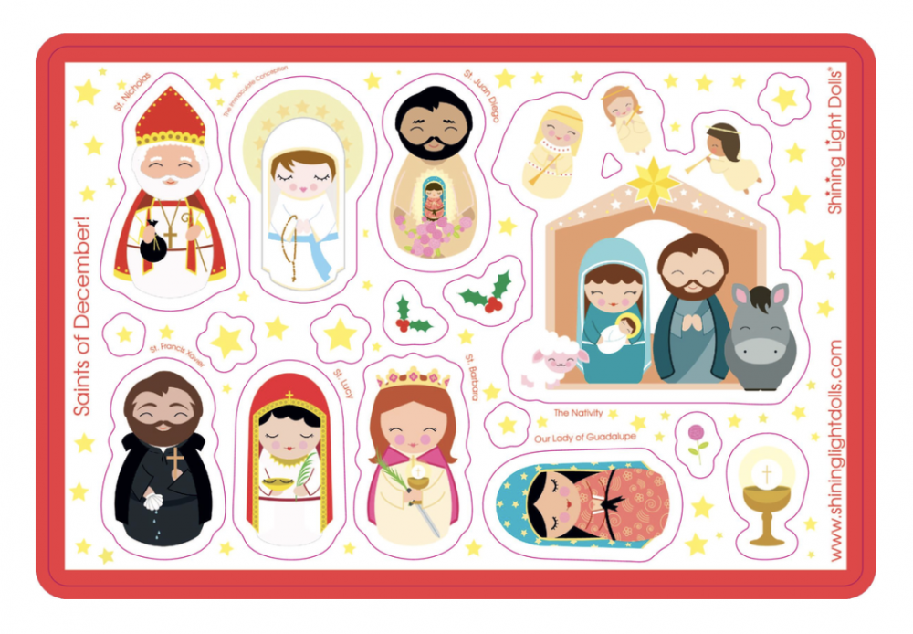 Saints of the Month Sticker Sheet: December