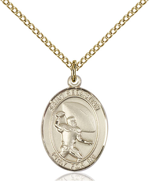 Gold Filled St. Sebastian / Football Pendant