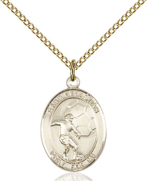 Gold Filled St. Sebastian / Soccer Pendant