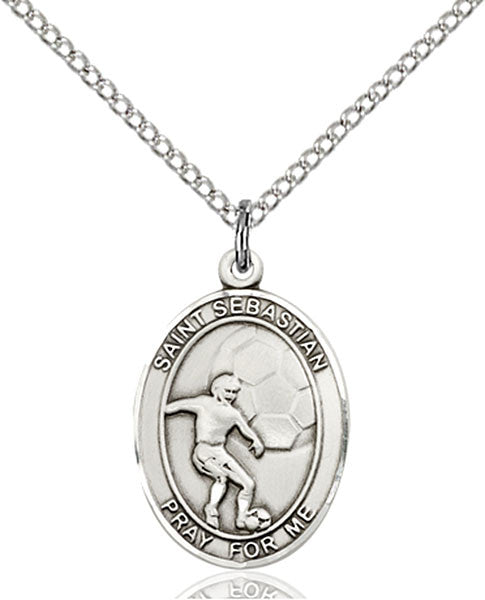 Sterling Silver St. Sebastian / Soccer Pendant
