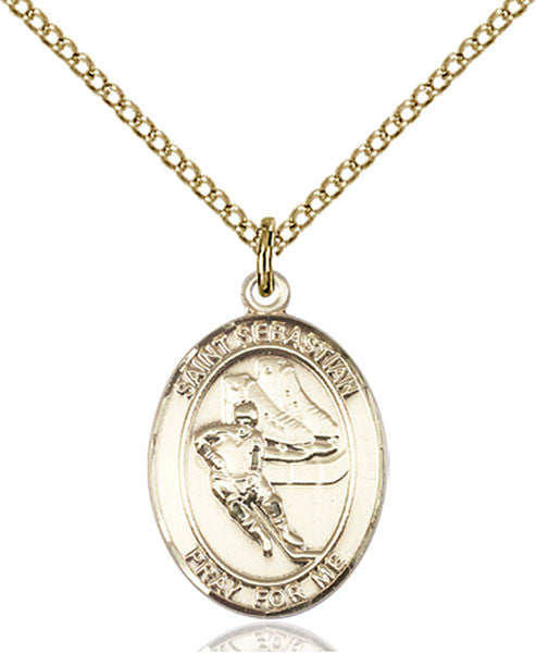 Gold Filled St. Sebastian / Hockey Pendant