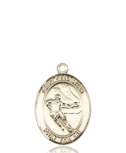14kt Gold St. Sebastian / Hockey Medal