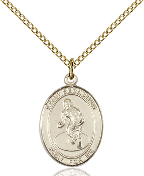 Gold Filled St. Sebastian / Wrestling Pendant