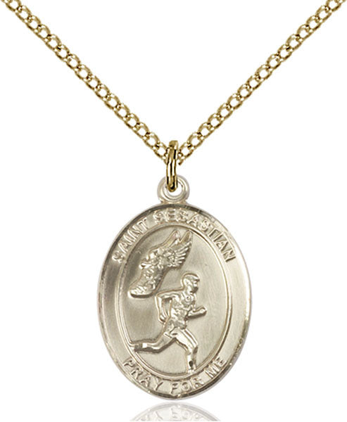 Gold Filled St. Sebastian / Track & Field Pendant